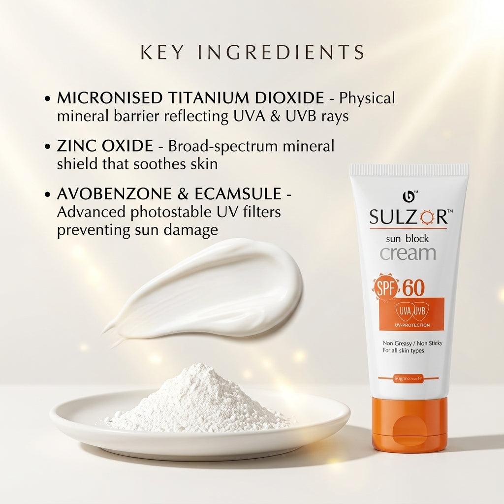 SULZOR Sun Block Cream Spf60 60gm