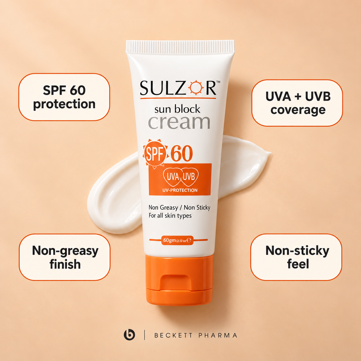 SULZOR Sun Block Cream Spf60 60gm